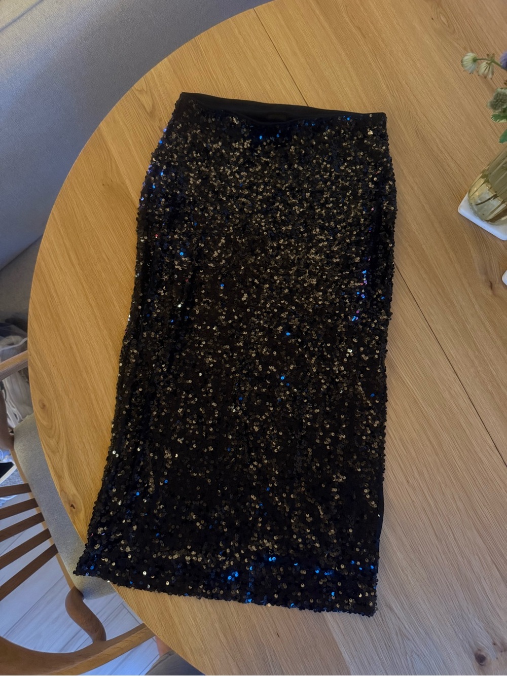 Reitmans Black Sequin Maxi Skirt